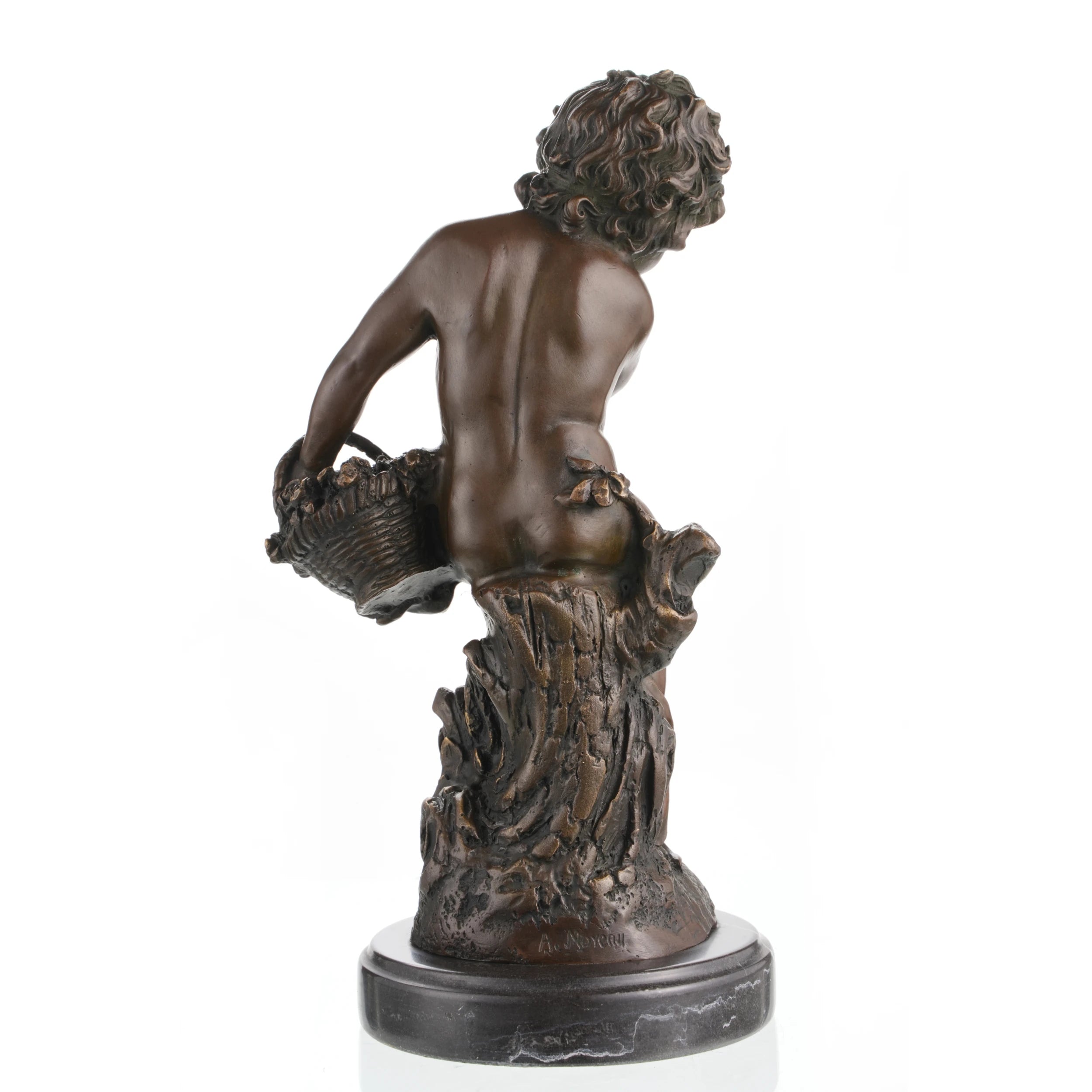Curly hair detail of putto sculpture