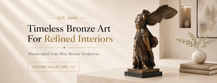 Discover handcrafted bronze sculptures, statues, and figurines crafted by experienced artisans. 3000+ designs available for retail and wholesale. Custom bronze statues supported with factory-direct pricing and global free shipping.