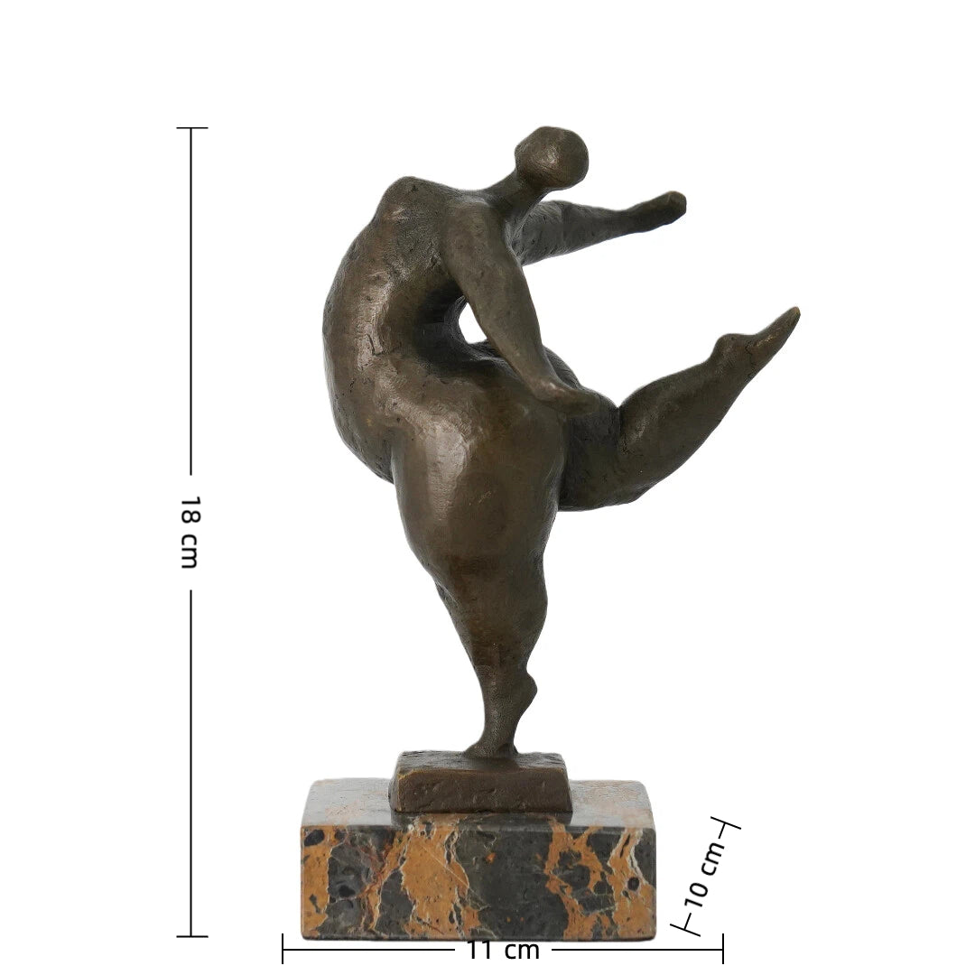Dynamic female dancer statue bronze marble base
