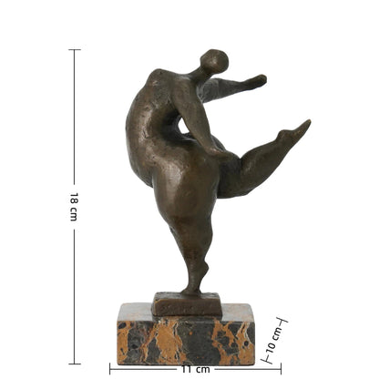 Dynamic female dancer statue bronze marble base