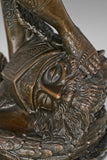Handcrafted Young David Bronze Statue – Biblical Hero Sculpture with Goliath Head
