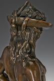 Handcrafted Young David Bronze Statue – Biblical Hero Sculpture with Goliath Head