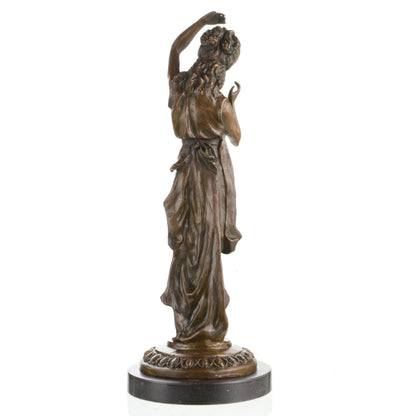 Elegant Art Nouveau bronze sculpture of a dancing maiden, capturing movement, grace, and feminine beauty. A perfect statement piece for refined interiors.