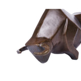Geometric detail in abstract bull sculpture