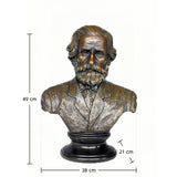 Realistic bronze bust of Giuseppe Verdi, the legendary Italian opera composer. Handcrafted using lost-wax casting with a marble base—perfect for music lovers, collectors, and classical decor.