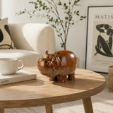 Handcrafted bronze cartoon cow sculpture created using traditional lost-wax casting. A cute modern bronze cow statue symbolizing prosperity, happiness, and abundance for home or office décor.