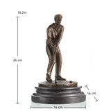 Capture the focus of the game with our Hyper-Realistic Bronze Golfer Mid-Putt Statue. Hand-cast on a stepped marble base, this detailed putting sculpture is the ultimate gift for golf enthusiasts and a luxury trophy for professional awards.
