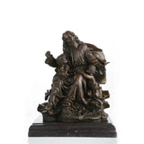 Jesus with the Children Bronze Statue. Hand-cast via the lost-wax method on a marble base, this detailed biblical sculpture symbolizes faith and compassion. A meaningful luxury gift for families and religious spaces.