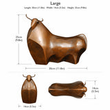 Minimalist Bull Bronze Sculpture – Abstract Modern Prosperity Decor (2 Sizes)