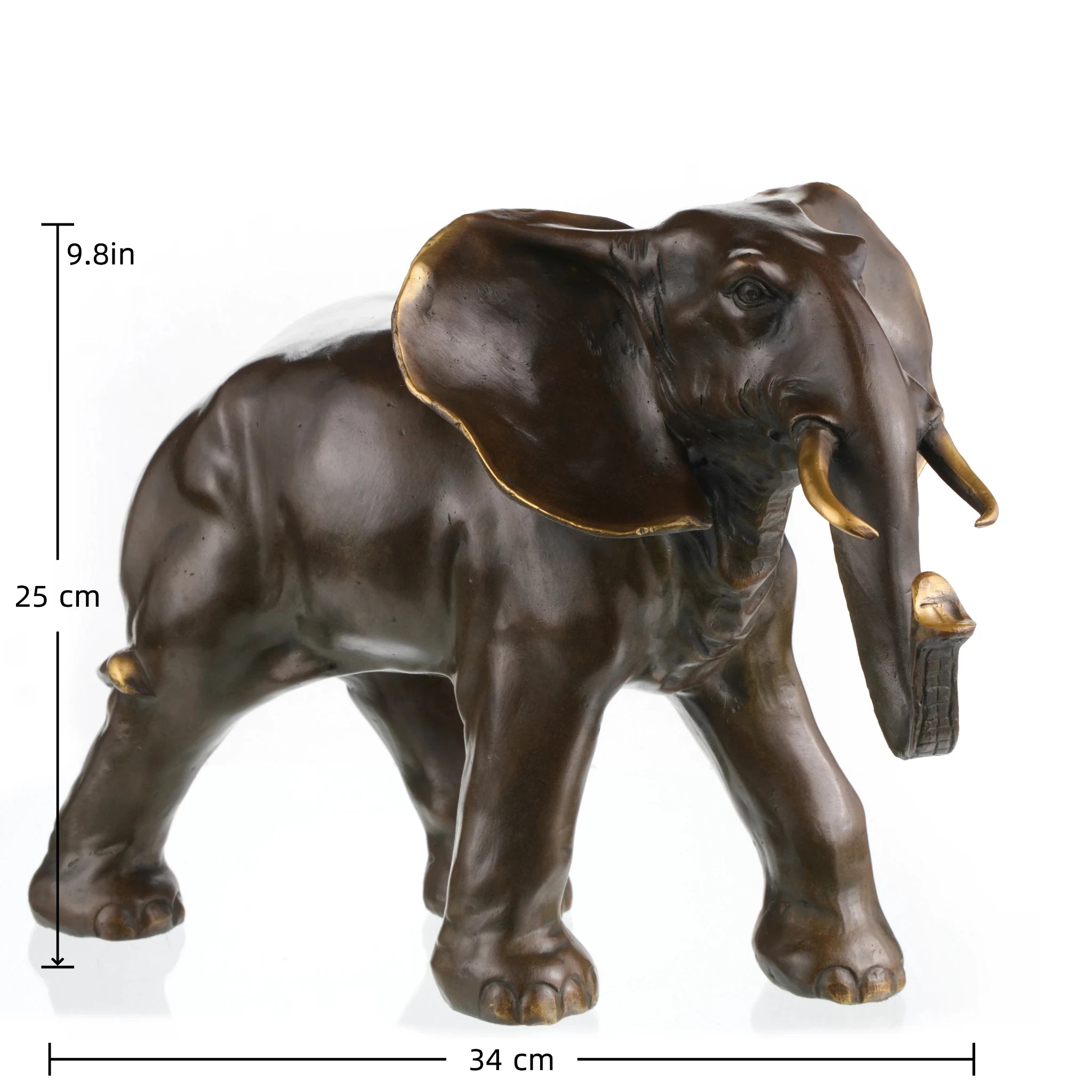 Handcrafted African elephant bronze sculpture crafted with lost-wax casting. A symbol of strength, wisdom, and prosperity—perfect for luxury home decor or art collections.
