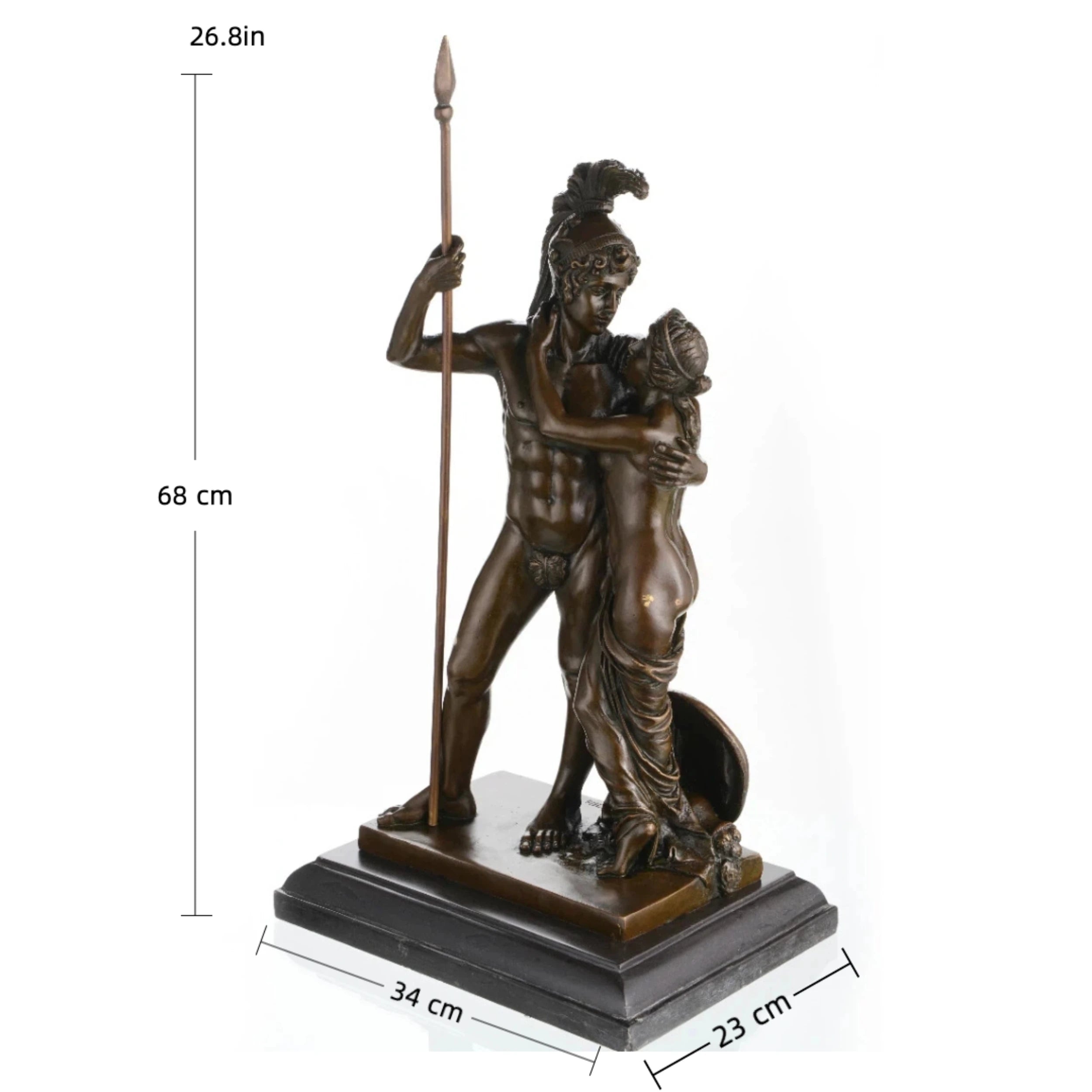 Bronze Mars and Venus sculpture symbolizing love conquering war. A handcrafted classical piece expressing passion and harmony, perfect for collectors.