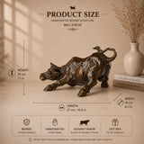 Powerful Wall Street Charging Bull bronze sculpture crafted using the lost-wax casting method. A timeless symbol of strength, resilience, prosperity, and bull market energy.