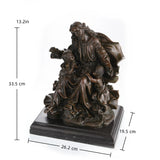 Bronze Jesus Christ with the children sculpture, biblical scene statue of Jesus welcoming little children, loss wax casting religious art on black marble base.