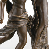 Romantic bronze sculpture of Cupid and Psyche, symbolizing divine love and union. A timeless centerpiece for elegant interiors and meaningful gifts.