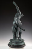 Classical Discobolus bronze sculpture inspired by ancient Greek art. A timeless discus thrower statue symbolizing athleticism, balance, and beauty.