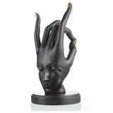 Surreal Hand and Face Modern Bronze statue