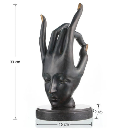 Surreal Hand and Face Modern Figurative Art Decor