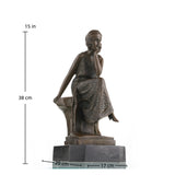 38cm/15inH |Art Deco Flapper Bronze Statue – 1920s Jazz Age Seated Lady Sculpture|YRD-217