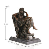 38cm/15inH |Handcrafted Seated Muse Bronze Sculpture – Classical Allegorical Figure Statue |TPY-733