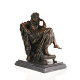 38cm/15inH |Handcrafted Seated Muse Bronze Sculpture – Classical Allegorical Figure Statue |TPY-733