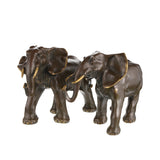 Elegant pair of bronze elephant statues crafted with lost-wax casting. Symbolizing harmony, strength, and prosperity—perfect for luxury home decor or art collections.