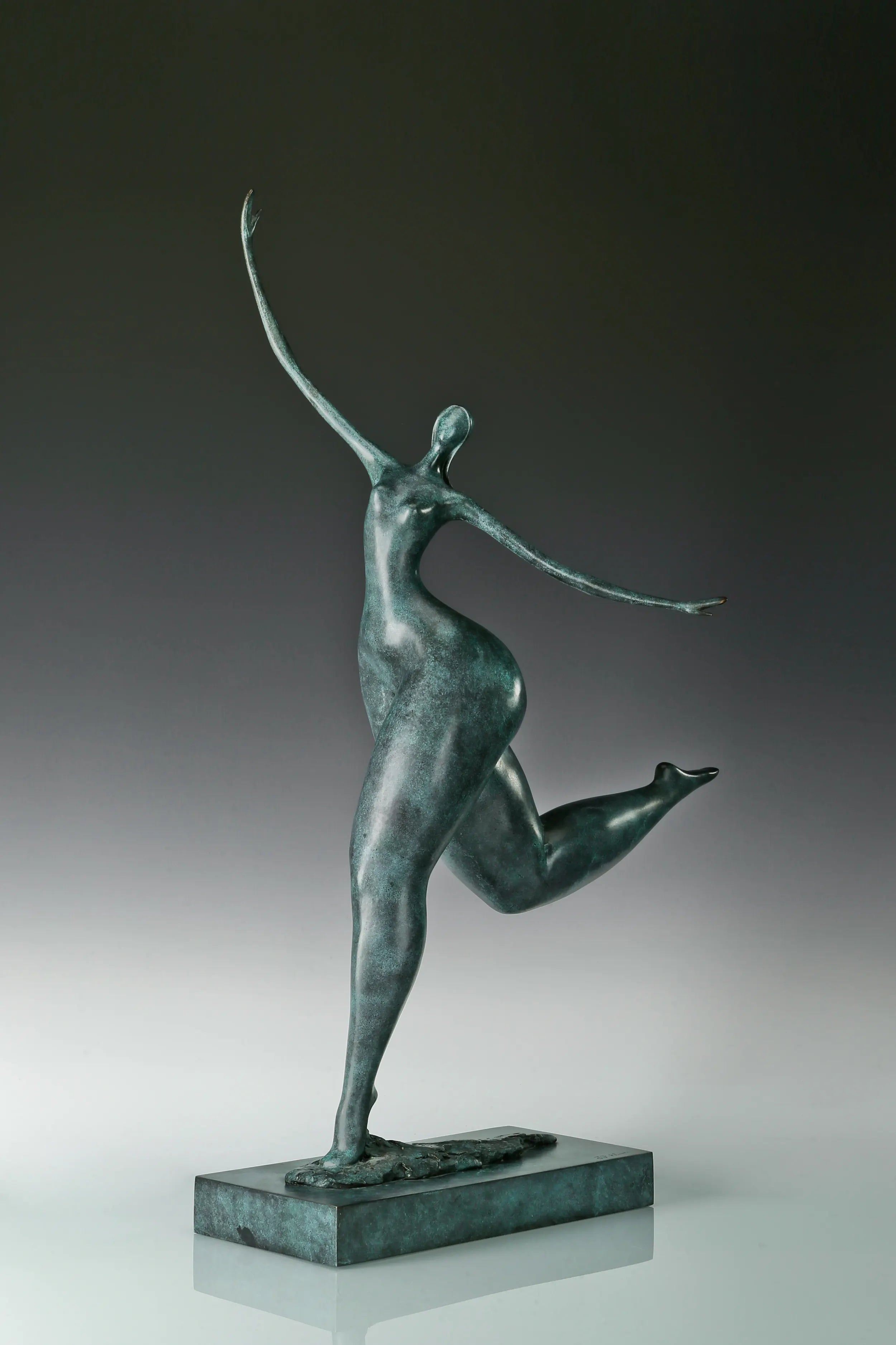 abstract dancing female figure form detail