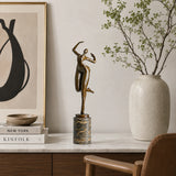 Abstract Female Dancer Bronze Sculpture displayed in a modern interior