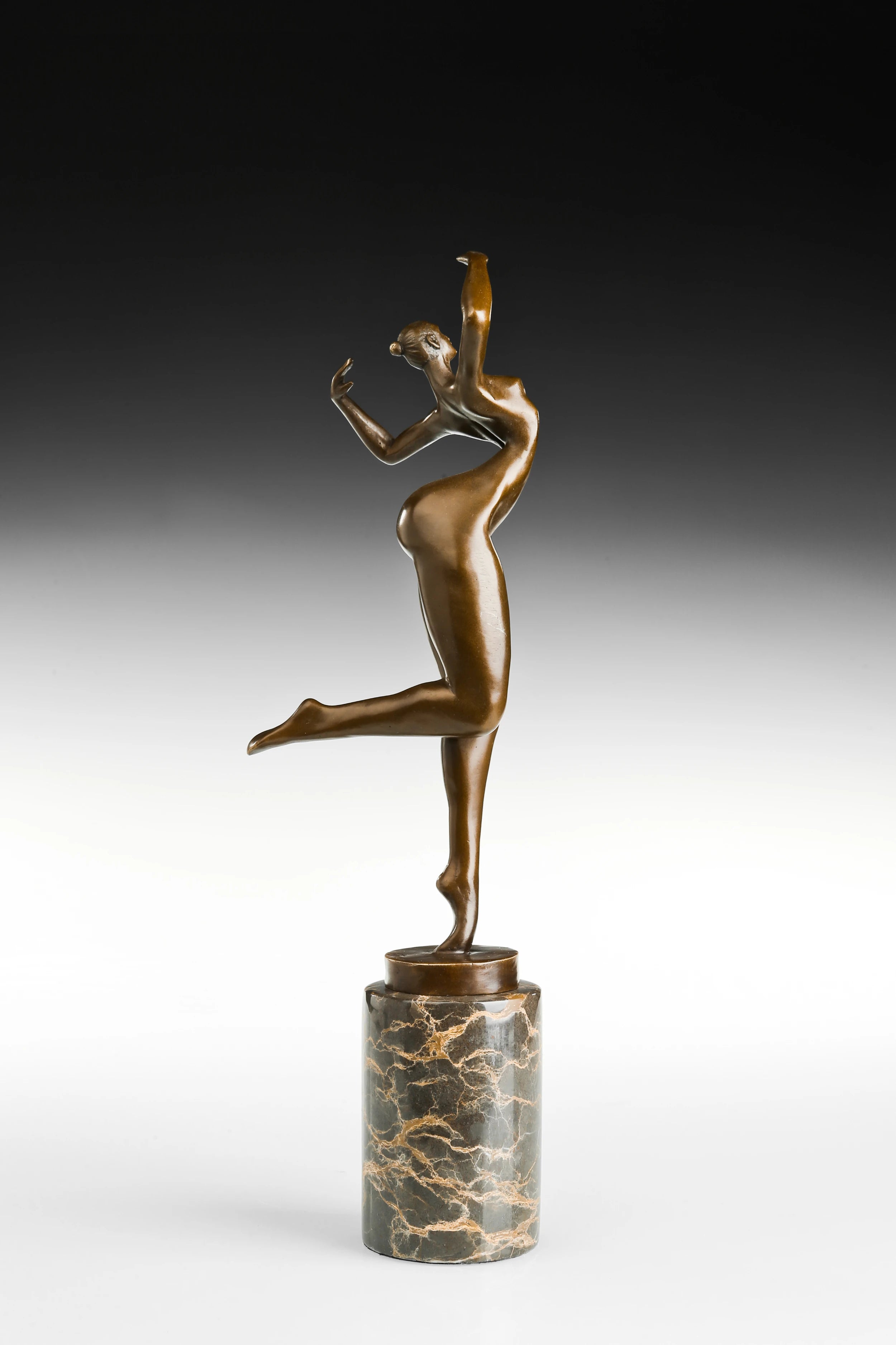 Abstract Female Dancer Bronze Sculpture opposite angle