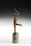 Abstract Female Dancer Bronze Sculpture side view