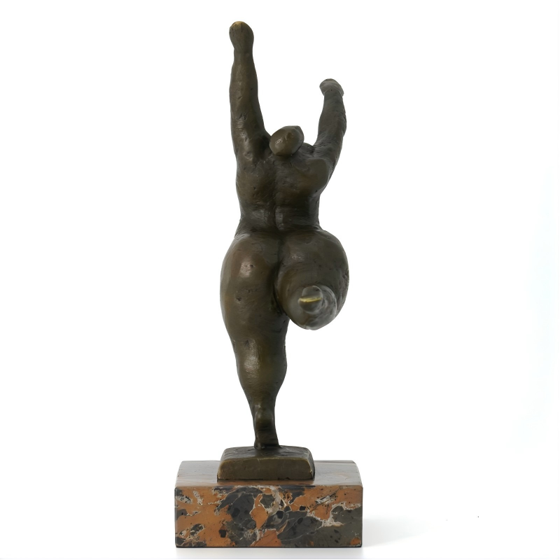 abstract plump dancer bronze figure sculpture