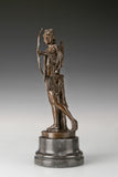 Left side view of Apollo Greek god bronze sculpture