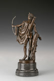 Back view showing details of Apollo bronze sculpture