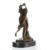 Apollo reaching figure detail in bronze