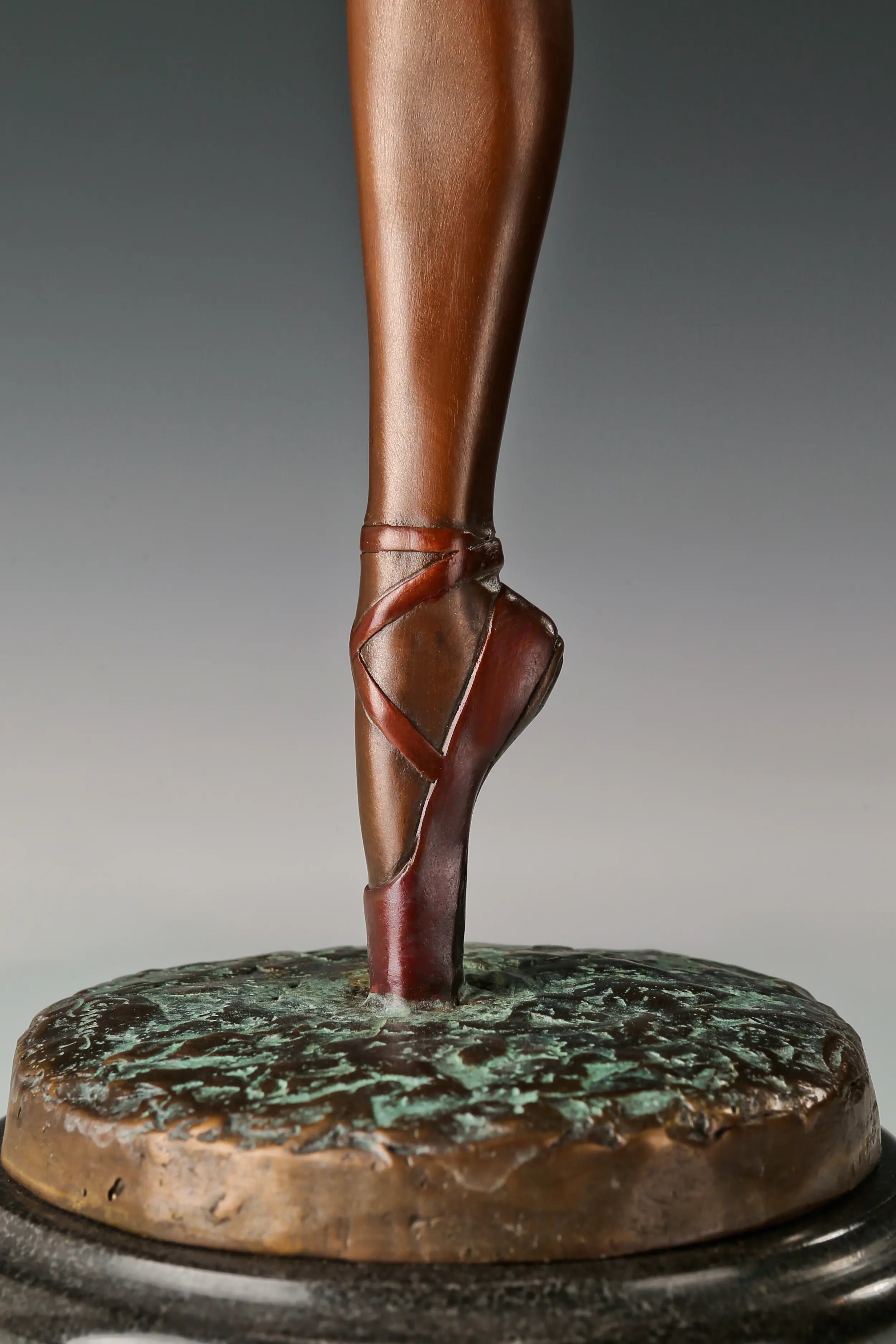 Arabesque Ballerina bronze sculpture three-quarter view