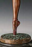 Arabesque Ballerina bronze sculpture three-quarter view
