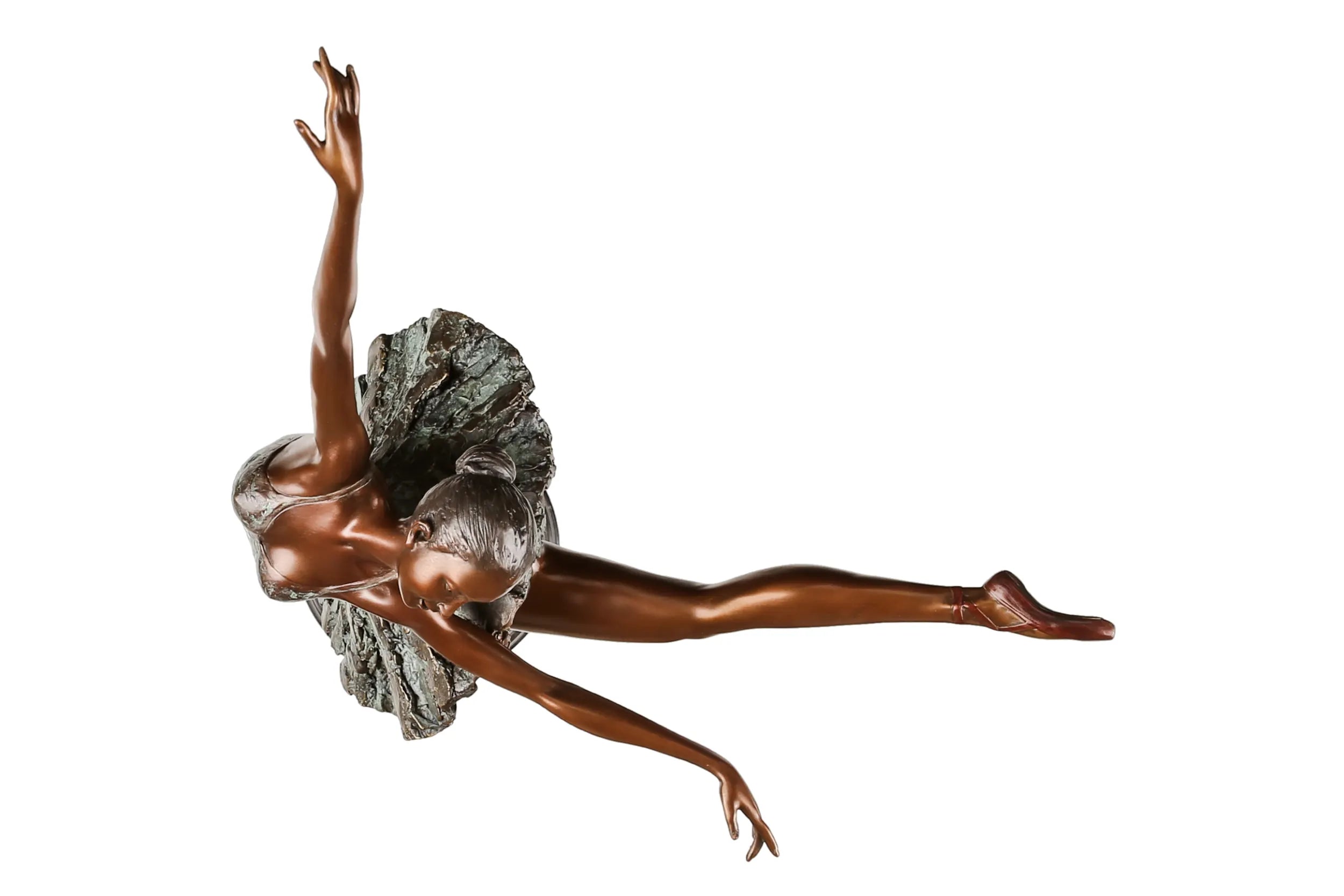 Arabesque Ballerina bronze sculpture movement detail