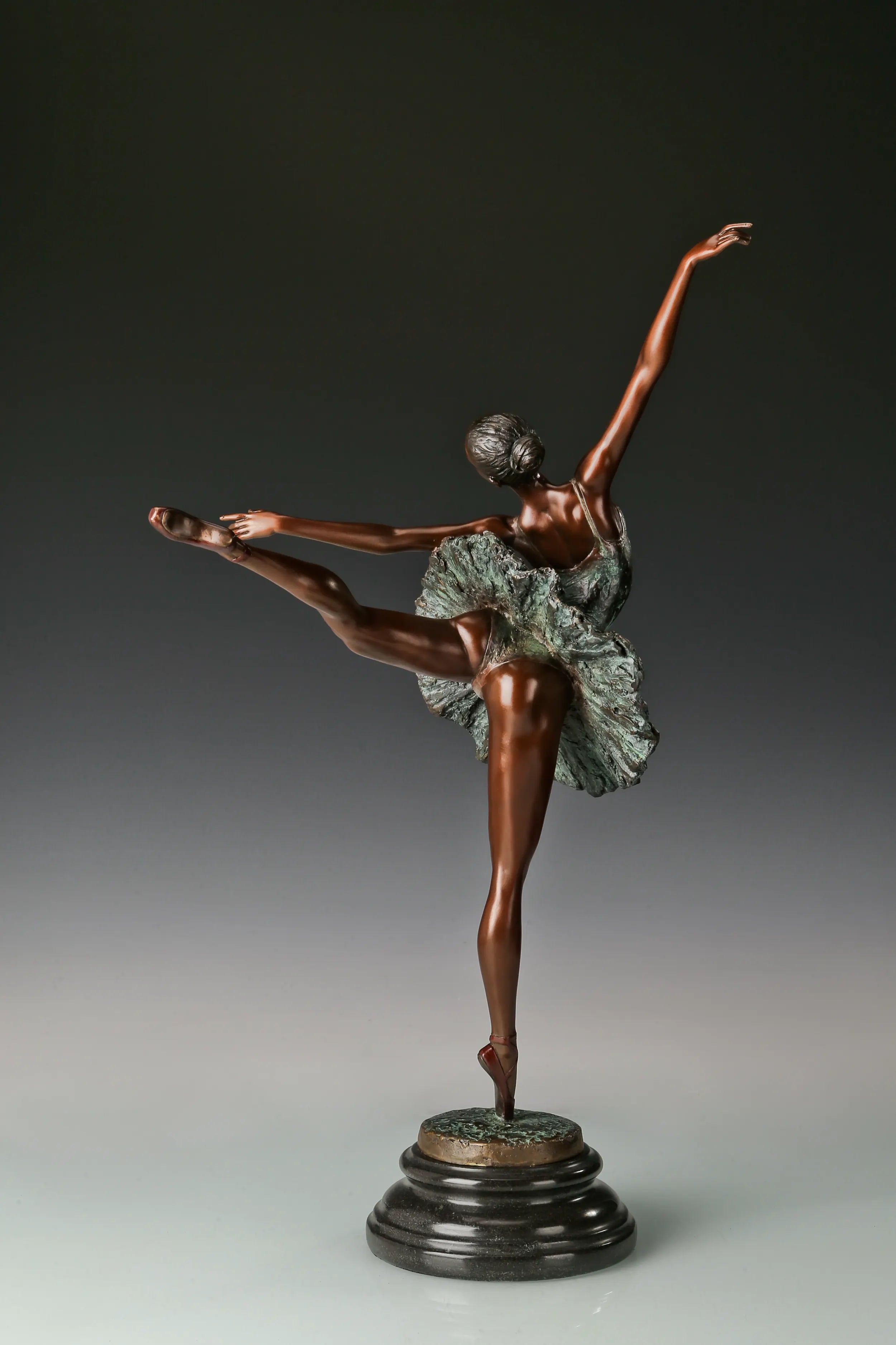 Arabesque Ballerina bronze sculpture base detail