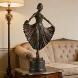 Art Deco ballerina bronze statue Chiparus style dancer with pleated skirt