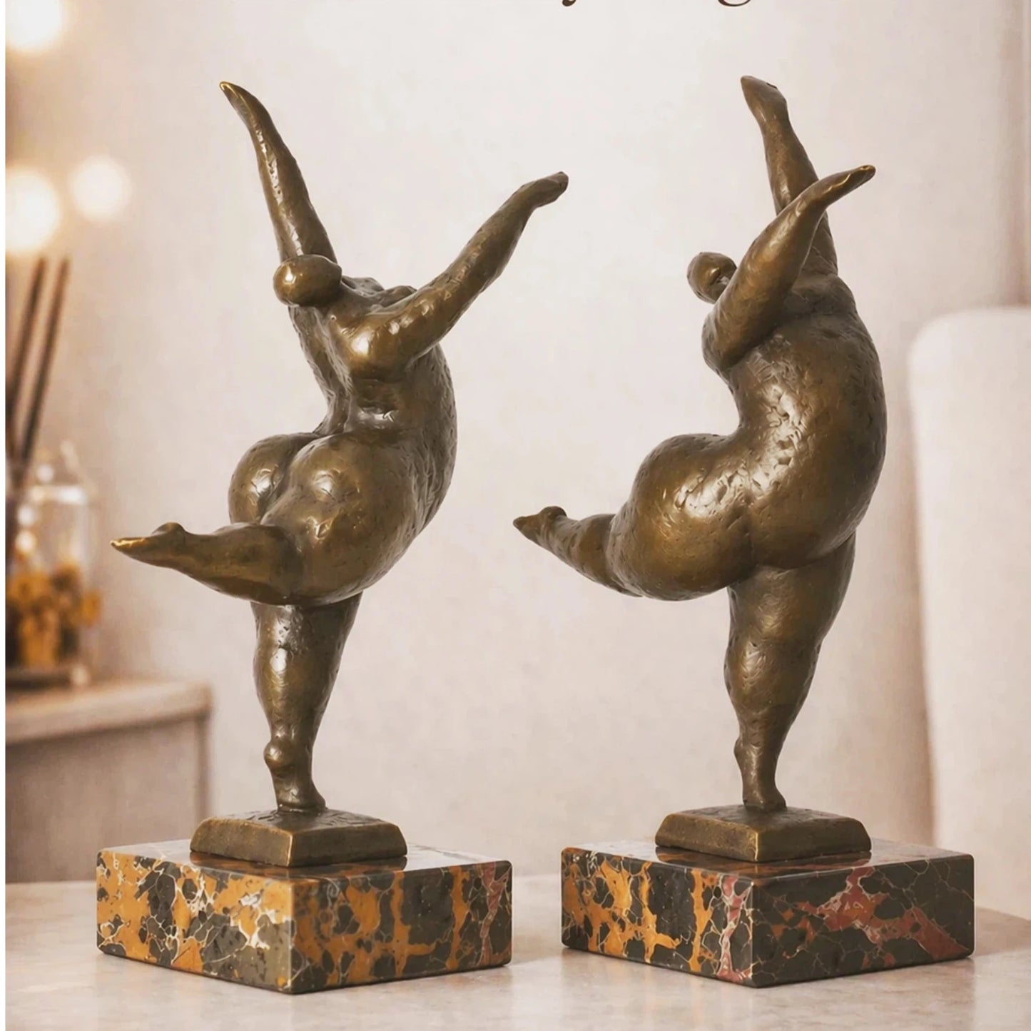 artistic figurine elegant pose sculpture for shelf decor