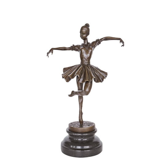 Ballerina in Attitude Pose bronze sculpture on a clean white background