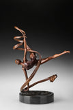 Ballet Dancer with Flowing Ribbons bronze sculpture front view
