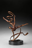 Ballet Dancer with Flowing Ribbons bronze sculpture base detail