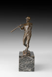Baseball Batter Bronze Sculpture side view