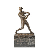 Baseball Batter Bronze Sculpture on a white background