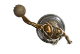 Basketball Player bronze sculpture, clothing and hand detail