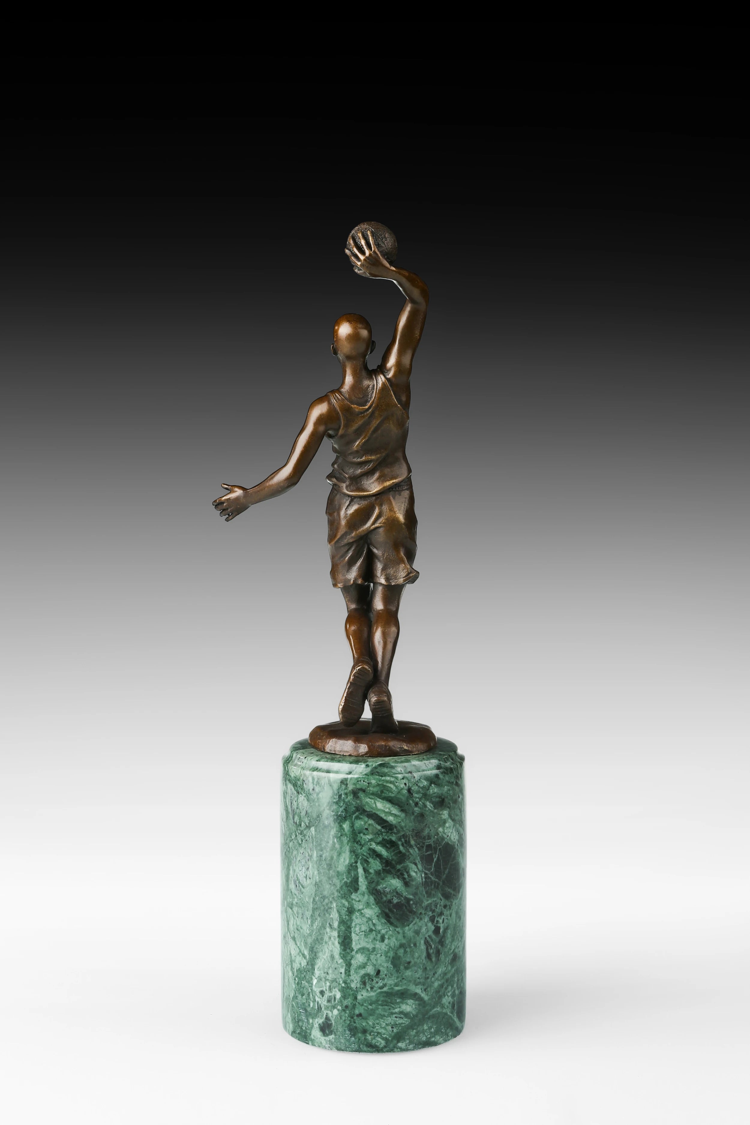 Basketball Shooter Bronze Sculpture rear view