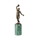 Basketball Shooter Bronze Sculpture on a white background
