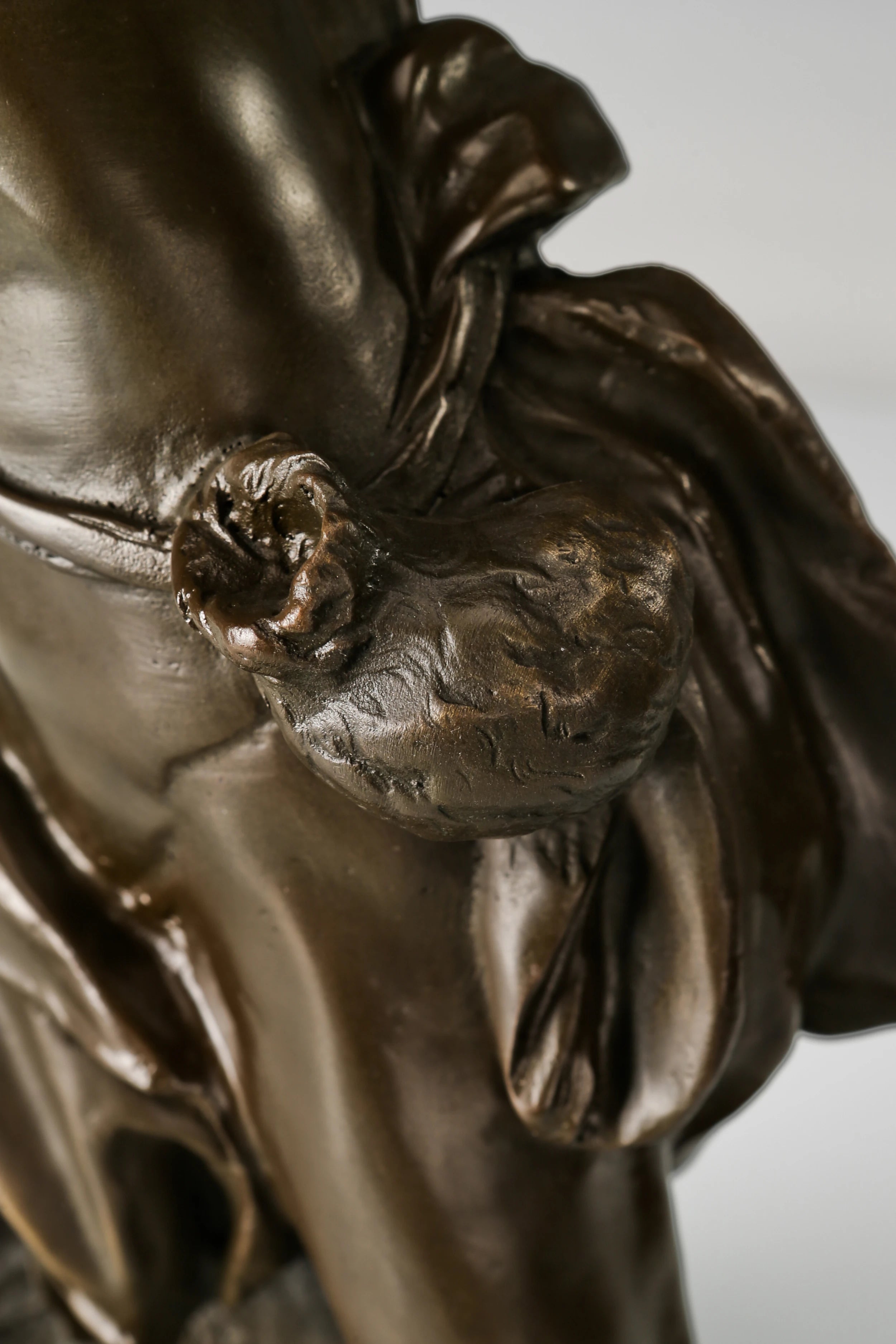 Detail of Baroque David bronze sculpture by Bernini
