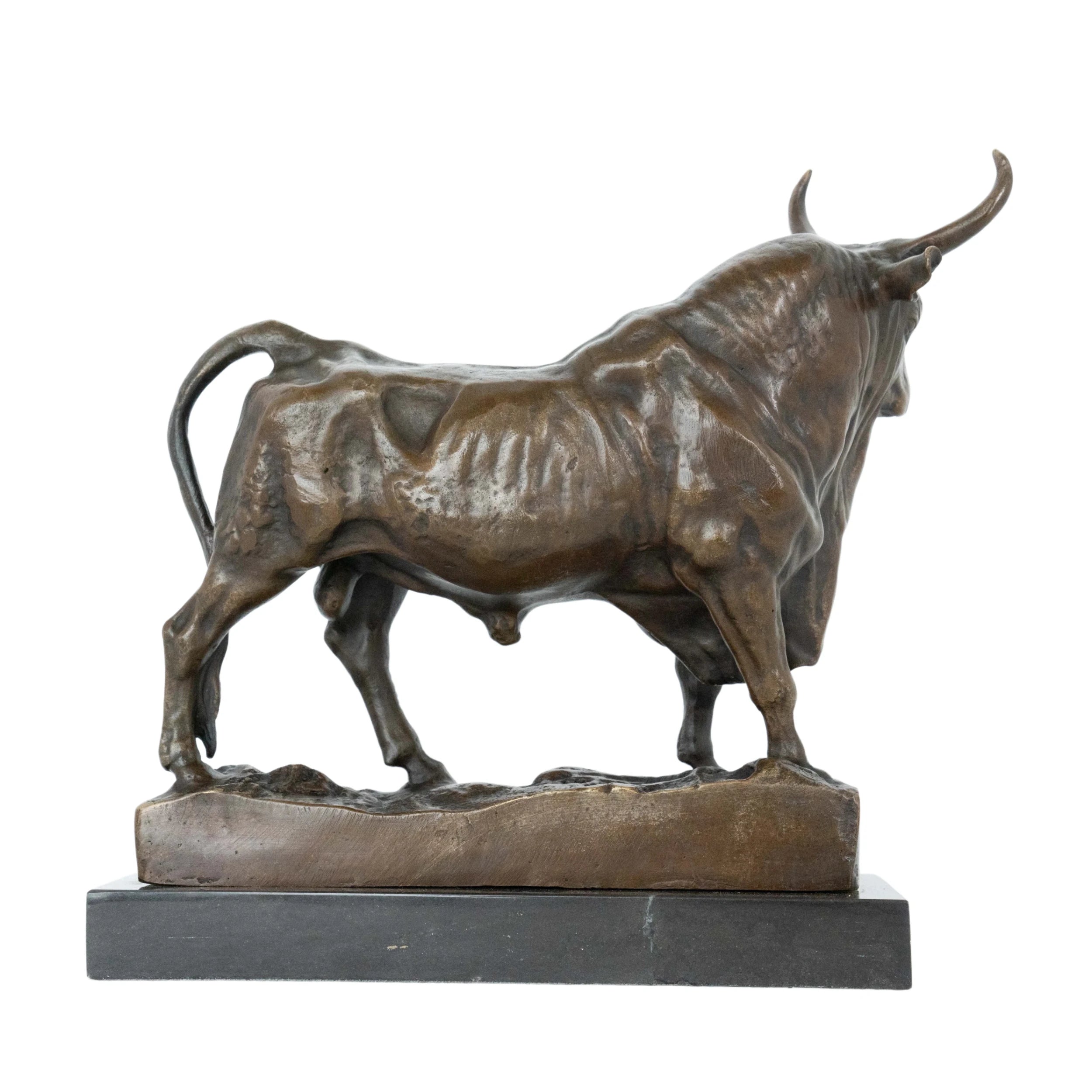 Side view of standing bull showing muscular structure