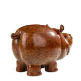 Detailed body of handcrafted bronze cow sculpture